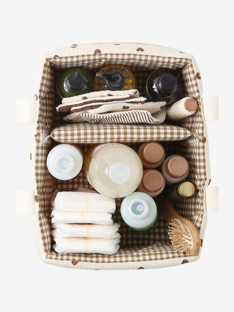 Panier de rangement deux compartiments écru 3 - vertbaudet enfant 