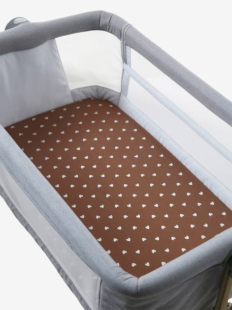 Lot de 2 housses pour berceau et cododo en coton bio* blanc+ficelle+marine/écru+Oies 6 - vertbaudet enfant 