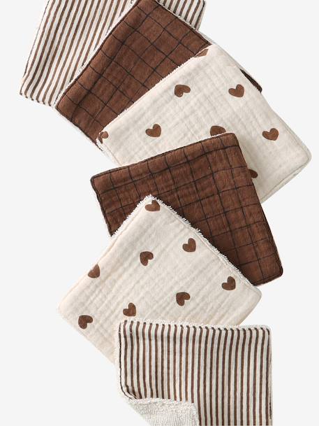 Lot de 6 lingettes lavables blanc imprimé+ficelle+Nuages 6 - vertbaudet enfant 