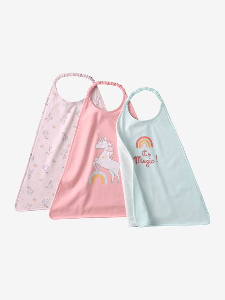 Lot 3 grands bavoirs rose+vert d'eau 1 - vertbaudet enfant 