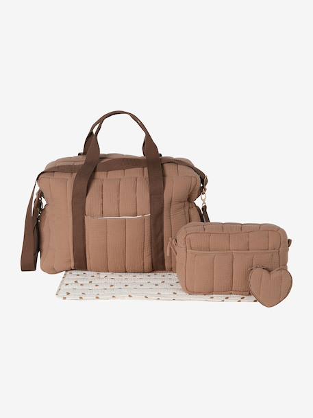 Sac à langer COLINA gaze de coton cappuccino+Teddy 2 - vertbaudet enfant 