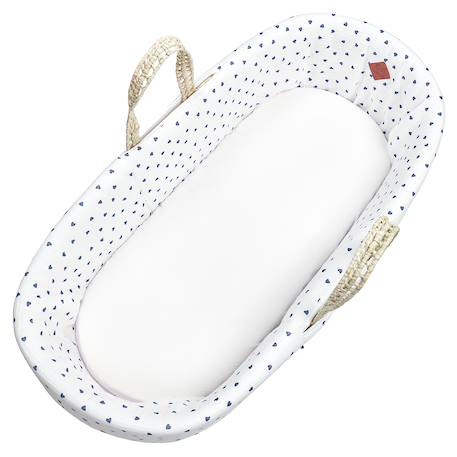 Habillage couffin panier moïse gaze de coton lovio Imprimé coeurs+Imprimé coeurs 5 - vertbaudet enfant 
