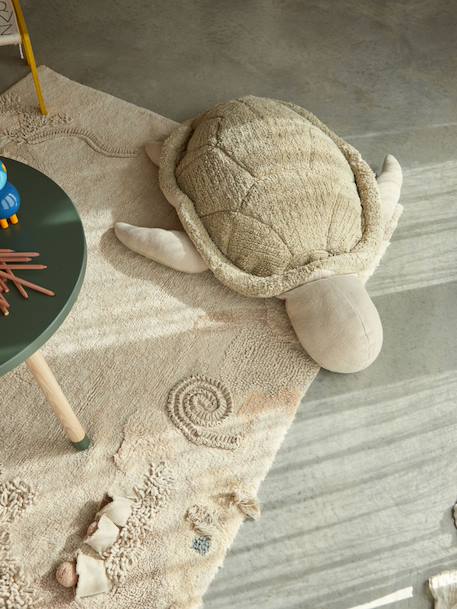 Pouf enfant en coton mrs. Turtle Olive, naturel 1 - vertbaudet enfant 