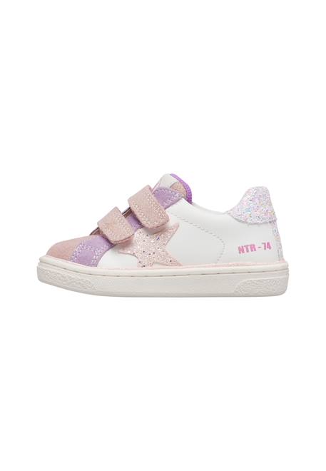 Baskets en cuir et en daim pinn vl. Blanc-rose- 3 - vertbaudet enfant 