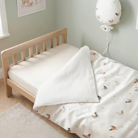 Housse de couette réversible gallina Écru – motif poules champêtre 2 - vertbaudet enfant 