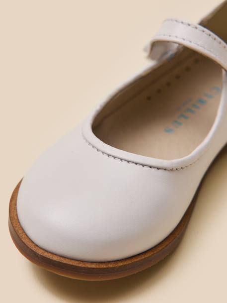 Babies en cuir irisé fille Blanc casse+Dore 6 - vertbaudet enfant 