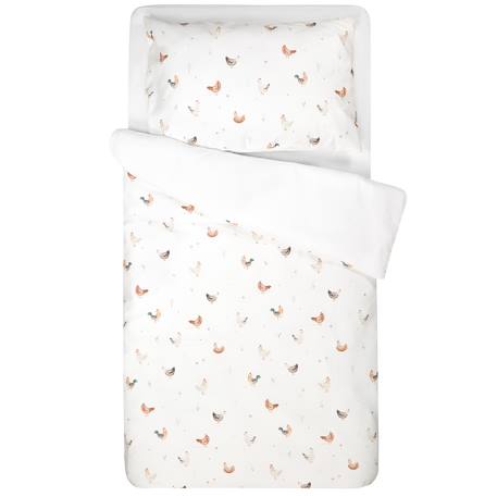 Parure de lit réversible gallina Écru – motif poules champêtre 4 - vertbaudet enfant 