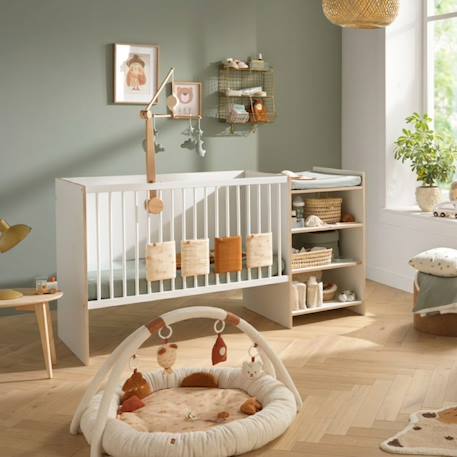 Lit bébé combiné évolutif en bois - first Blanc+Blanc/marron 4 - vertbaudet enfant 