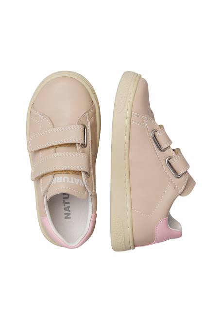 Baskets en cuir hasselt 2 vl. Beige-rose+Céleste-+Marine- 4 - vertbaudet enfant 