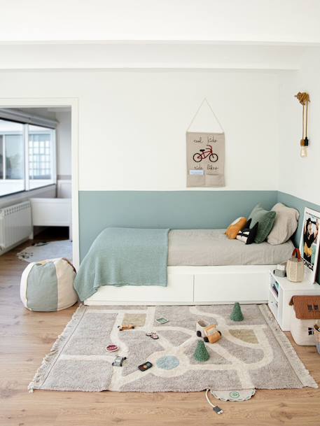Pouf enfant en coton ball Naturel, bleu vintage, miel, toffee 4 - vertbaudet enfant 