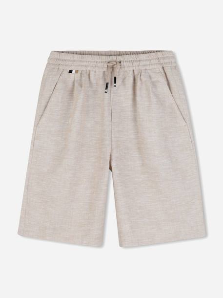 Short en lin Ivoire 1 - vertbaudet enfant 