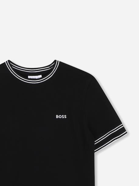T-shirt  à manches courtes Blanc+Noir 6 - vertbaudet enfant 