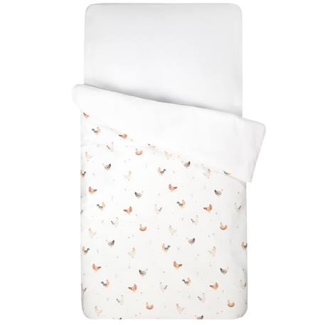 Housse de couette réversible gallina Écru – motif poules champêtre 4 - vertbaudet enfant 