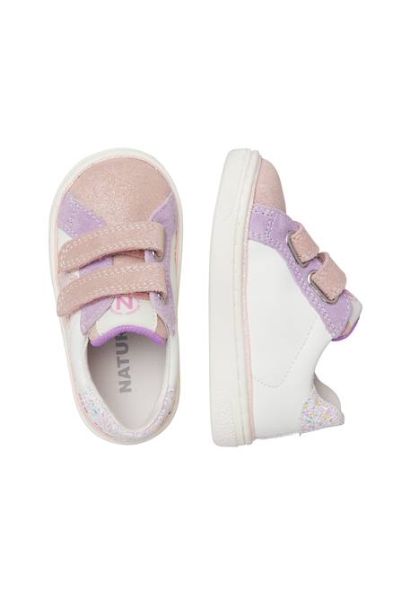Baskets en cuir et en daim pinn vl. Blanc-rose- 4 - vertbaudet enfant 
