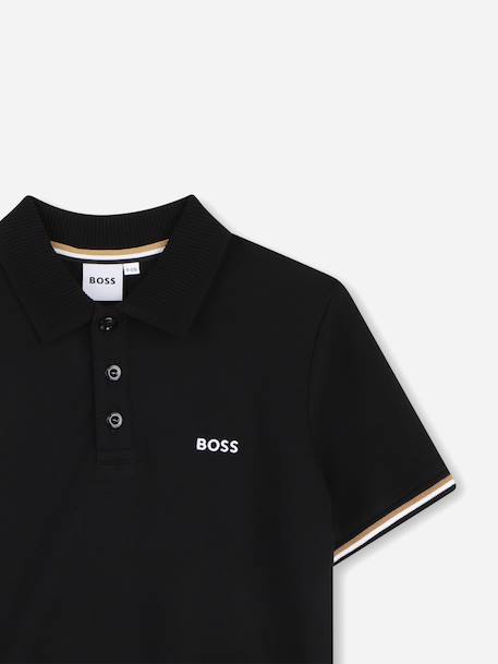 Polo à manches courtes Noir 3 - vertbaudet enfant 