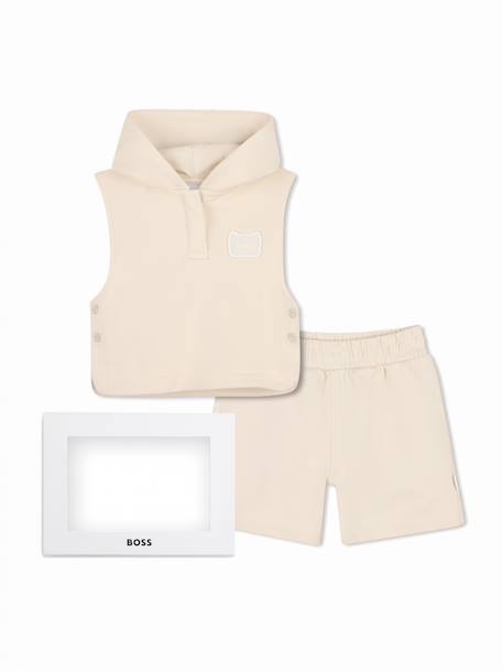 Ensemble 3 pièces Beige+Bleu foncé / blanc 1 - vertbaudet enfant 