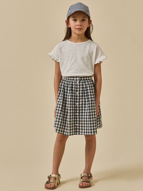 T-shirt fille en coton biologique - collection junior Ecru 4 - vertbaudet enfant 
