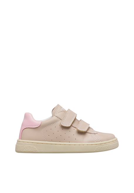 Baskets en cuir hasselt 2 vl. Beige-rose+Céleste-+Marine- 1 - vertbaudet enfant 