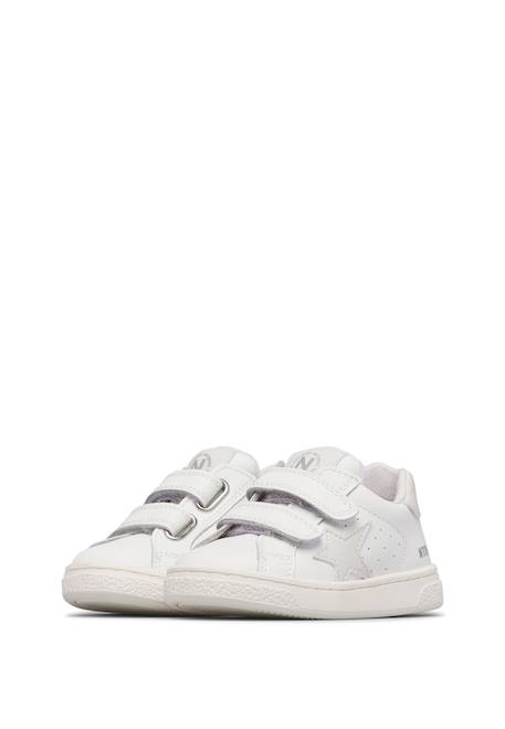 Baskets en cuir pinn vl. Blanc-+Blanc-bleu clair-rouge 5 - vertbaudet enfant 