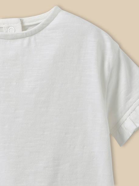T-shirt bébé - coton biologique Ecru 2 - vertbaudet enfant 