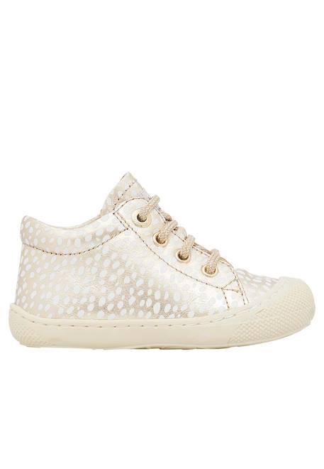 Chaussures premiers pas en cuir laminé cocoon Platine- 1 - vertbaudet enfant 
