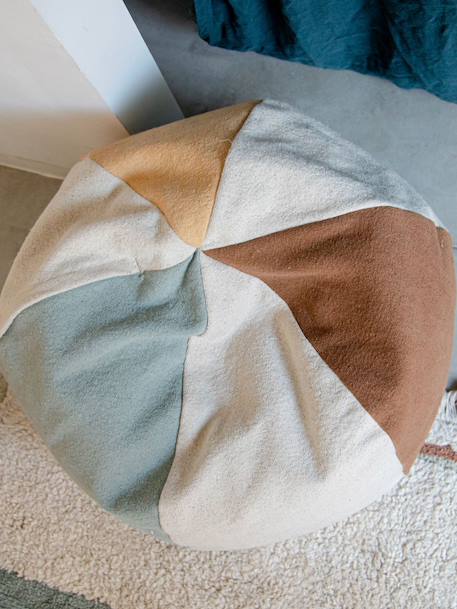 Pouf enfant en coton ball Naturel, bleu vintage, miel, toffee 3 - vertbaudet enfant 