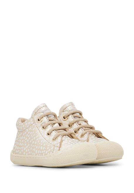 Chaussures premiers pas en cuir laminé cocoon Platine- 2 - vertbaudet enfant 
