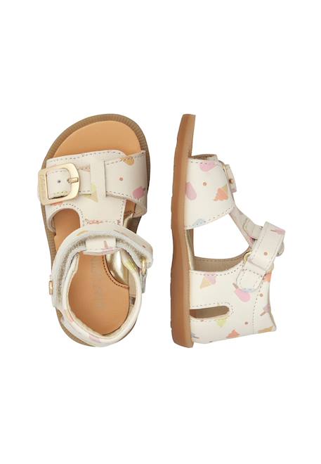 Sandales en cuir quarzo Blanc crème- 4 - vertbaudet enfant 