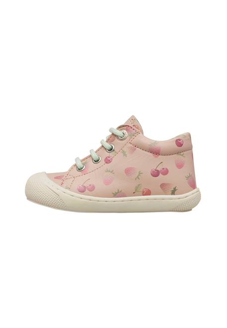 Chaussures premiers pas en cuir cocoon Blanc-+Rose poudré- 8 - vertbaudet enfant 