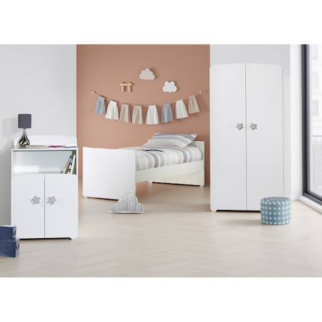 Lit bébé combiné évolutif - basic Blanc/gris+Blanc/rose 3 - vertbaudet enfant 