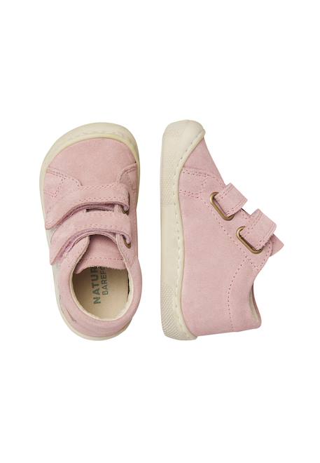 Chaussures en cuir et en daim sabby vl Blanc-rose- 4 - vertbaudet enfant 