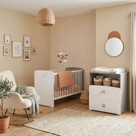 Chambre duo lit et commode et une niche en bois - nao Blanc 1 - vertbaudet enfant 