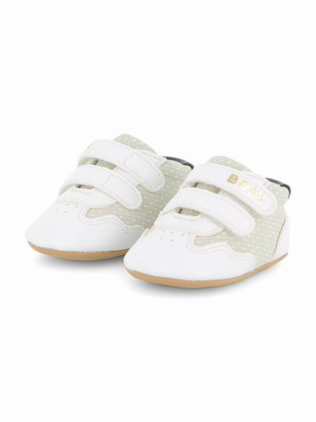 Chaussons bébé style basket à scratchs Blanc 1 - vertbaudet enfant 
