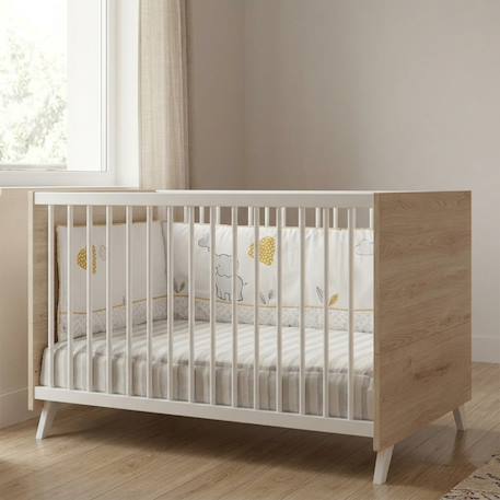 Lit bébé évolutif en bois - scandi Blanc/beige 1 - vertbaudet enfant 