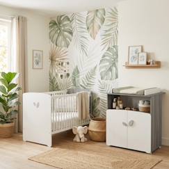 Chambre et rangement-Chambre duo lit et commode à langer en bois - leaf