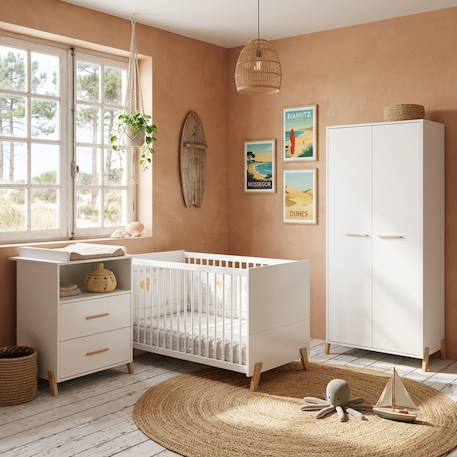 Lit bébé évolutif - little big bed sur pieds en bois - joy Blanc/marron 6 - vertbaudet enfant 
