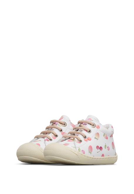 Chaussures premiers pas en cuir cocoon Blanc-+Rose poudré- 5 - vertbaudet enfant 