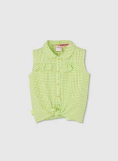 Chemise fille popeline à carreaux  - vertbaudet enfant