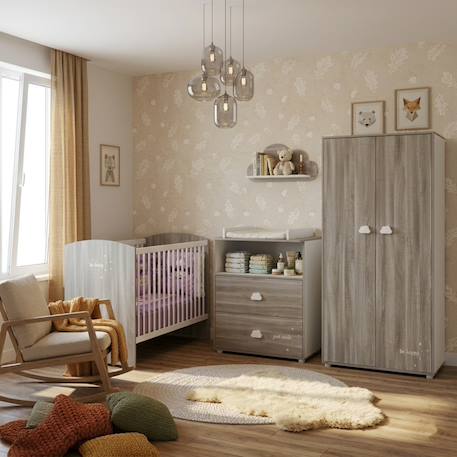 Commode à langer en bois - smile Beige+Gris 8 - vertbaudet enfant 