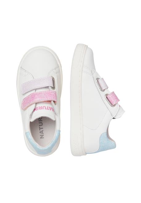 Baskets en cuir hasselt 2 vl. Blanc-fuchsia 4 - vertbaudet enfant 