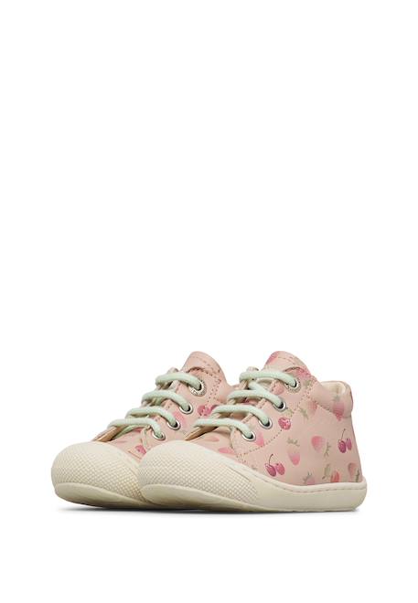 Chaussures premiers pas en cuir cocoon Blanc-+Rose poudré- 10 - vertbaudet enfant 