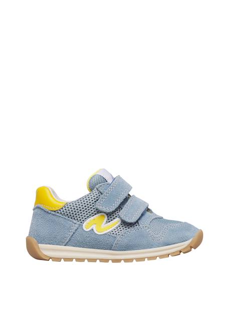Sneakers en cuir et tissu sammy 3 vl. Bleu-orange+Céleste-jaune+Rouge-vert 6 - vertbaudet enfant 