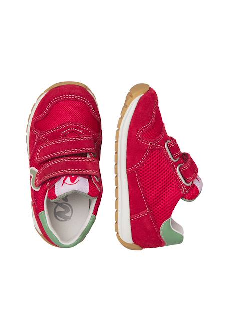 Sneakers en cuir et tissu sammy 3 vl. Bleu-orange+Céleste-jaune+Rouge-vert 14 - vertbaudet enfant 