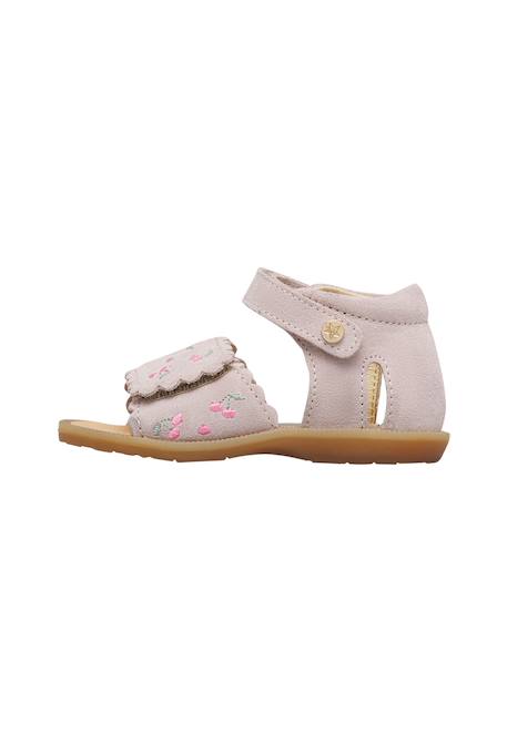 Sandales en daim avec imprimé cerises maya embr Rose poudré- 3 - vertbaudet enfant 