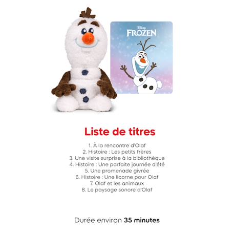 Peluche audio câlin Disney Olaf - histoires apaisantes - dès 3 ans MULTICOLORE 2 - vertbaudet enfant 