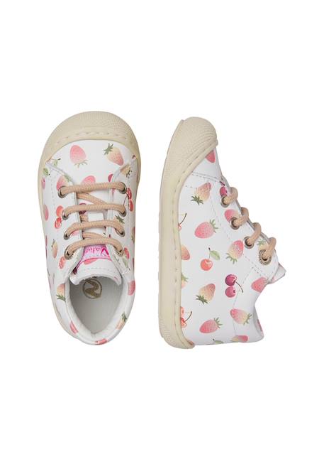 Chaussures premiers pas en cuir cocoon Blanc-+Rose poudré- 4 - vertbaudet enfant 