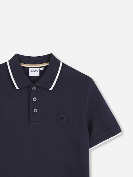 Polo à manches courtes Blanc+Bleu 6 - vertbaudet enfant 
