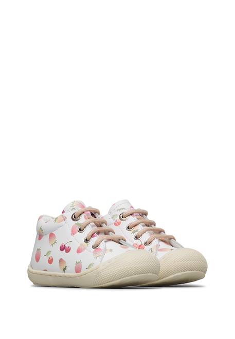 Chaussures premiers pas en cuir cocoon Blanc-+Rose poudré- 2 - vertbaudet enfant 