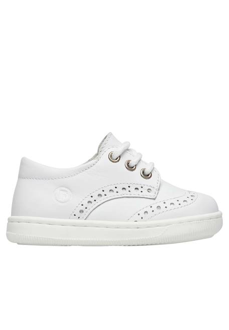 Baskets en cuir biloxi Blanc- 1 - vertbaudet enfant 