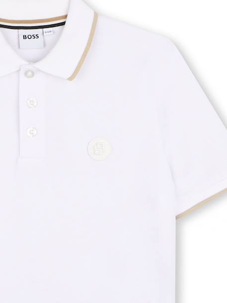 Polo à manches courtes Blanc+Bleu 3 - vertbaudet enfant 